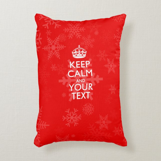 Personalised KEEP CALM AND Your Text for Red Decorative Cushion (Front(Vertical))