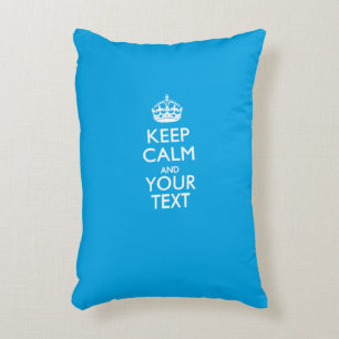 Personalised KEEP CALM AND Your Text for Sky Blue Decorative Cushion