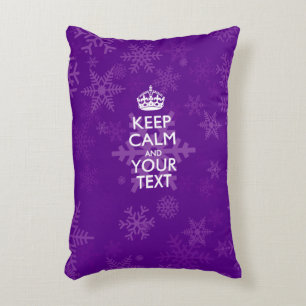Personalised KEEP CALM AND Your Text for Snow Decorative Cushion