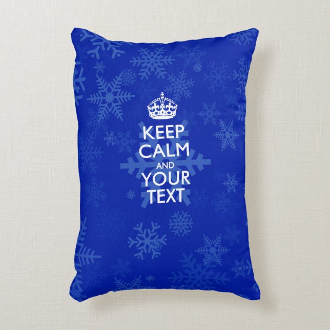Personalised KEEP CALM AND Your Text for Snow Decorative Cushion (Front(Vertical))