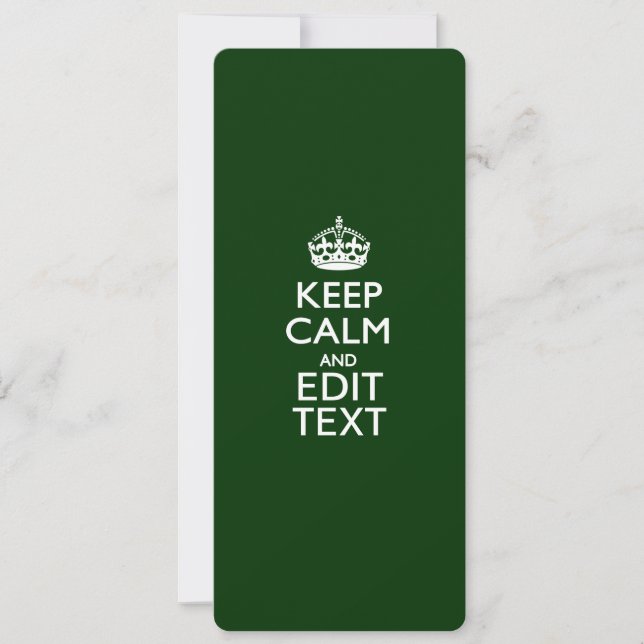 Personalised Keep Calm And Your Text Green Decor (Front)