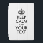 Personalised KEEP CALM and YOUR TEXT iPad Mini Cover<br><div class="desc">Personalised KEEP CALM and YOUR TEXT - black colour words and chahge white background colour,  vertical</div>