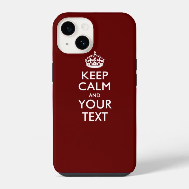 Personalised KEEP CALM AND Your Text iPhone Case (Back)