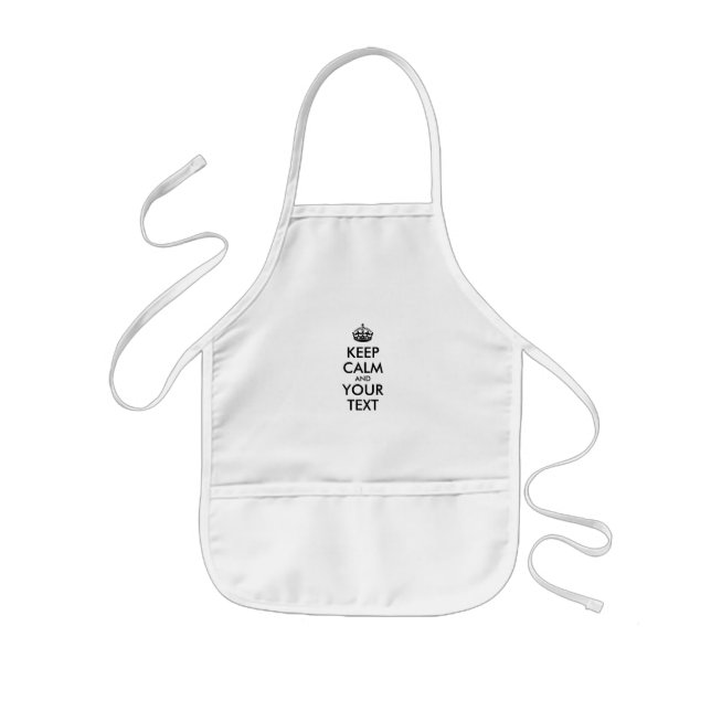 Personalised KEEP CALM and YOUR TEXT Kids Apron (Front)