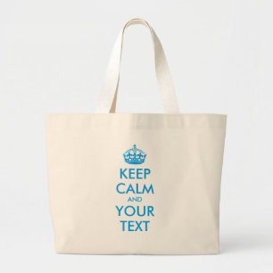 Personalised KEEP CALM and YOUR TEXT Large Tote Bag