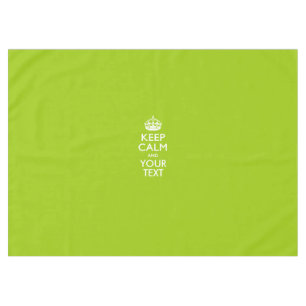 Personalised Keep Calm And Your Text Lime Green Tablecloth