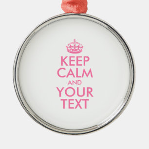 Personalised KEEP CALM and YOUR TEXT Metal Tree Decoration