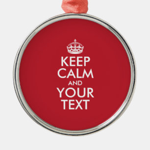 Personalised KEEP CALM and YOUR TEXT Metal Tree Decoration