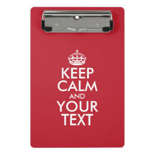 Personalised KEEP CALM and YOUR TEXT Mini Clipboard