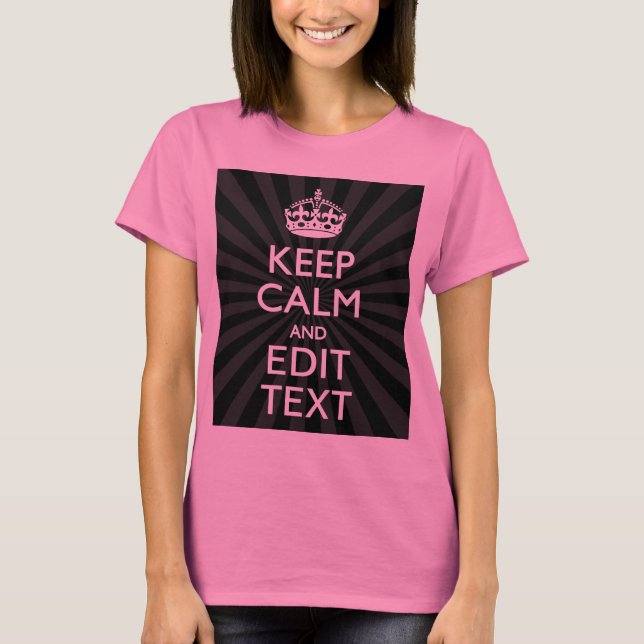 Personalised KEEP CALM and your text on burst T-Shirt (Front)