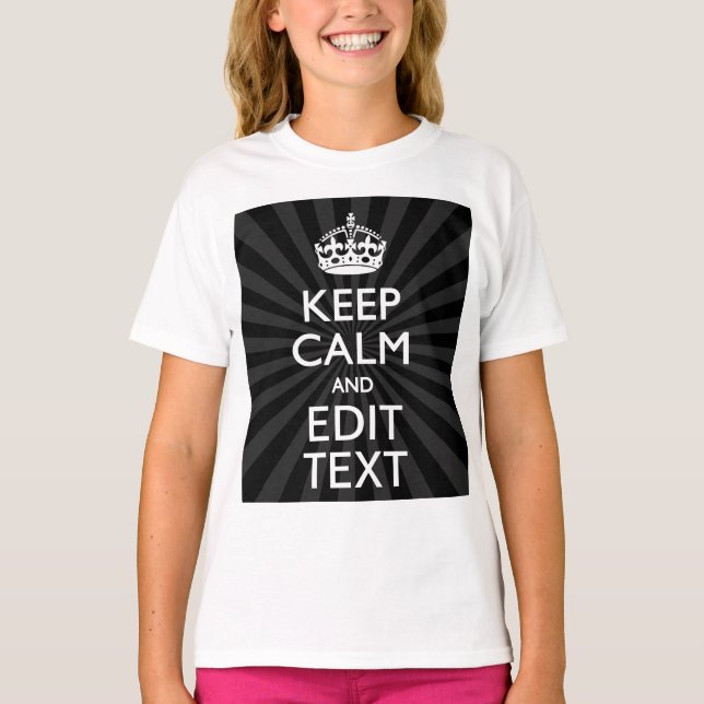 Personalised KEEP CALM and your text on burst T-Shirt (Front)