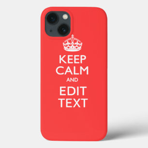 Personalised KEEP CALM and your text on Coral iPhone 13 Case