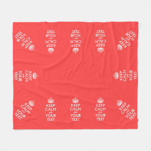 Personalised KEEP CALM and your text on Coral Fleece Blanket