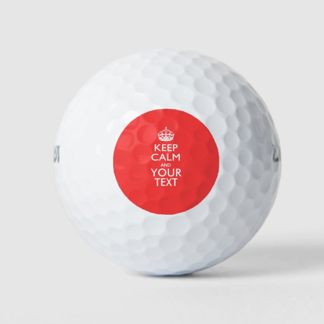 Personalised KEEP CALM and your text on Coral Golf Balls (Front)