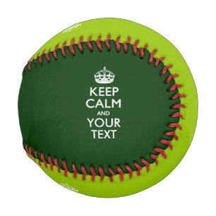 Personalised KEEP CALM and your text on green Baseball