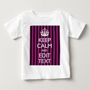 Personalised KEEP CALM and Your Text on Pink Baby T-Shirt
