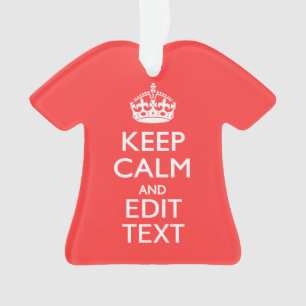 Personalised KEEP CALM and your text on Pink Coral Ornament