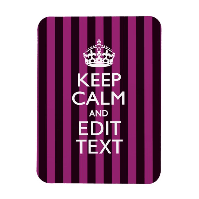 Personalised KEEP CALM and Your Text on Pink Magnet (Vertical)