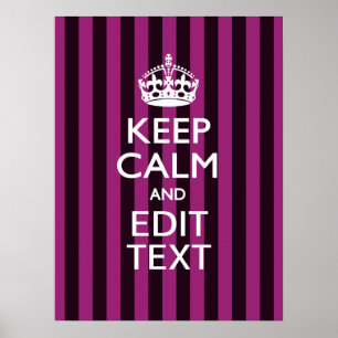 Personalised KEEP CALM and Your Text on Pink Poster