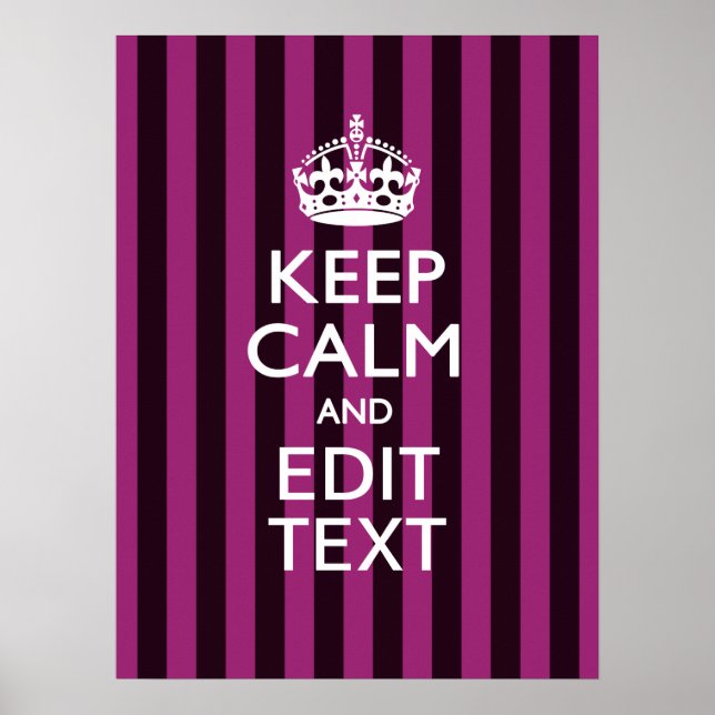 Personalised KEEP CALM and Your Text on Pink Poster (Front)
