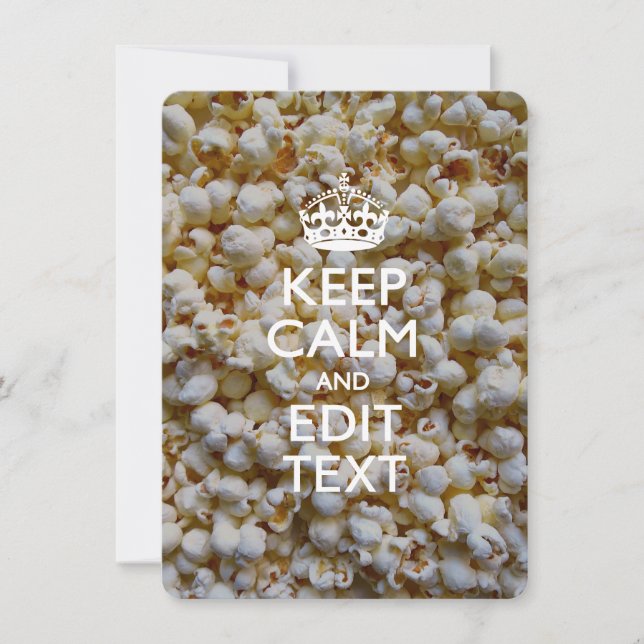 Personalised KEEP CALM AND Your Text on Popcorn (Front)