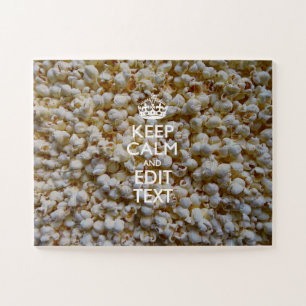 Personalised KEEP CALM AND Your Text on Popcorn Jigsaw Puzzle