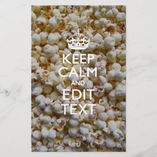 Personalised KEEP CALM AND Your Text on Popcorn Stationery