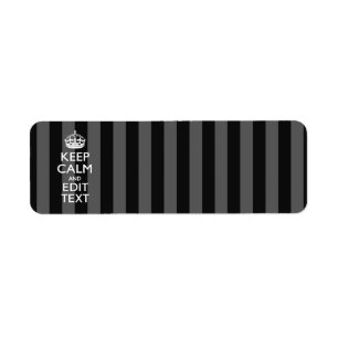 Personalised KEEP CALM AND Your Text on Stripes Return Address Label