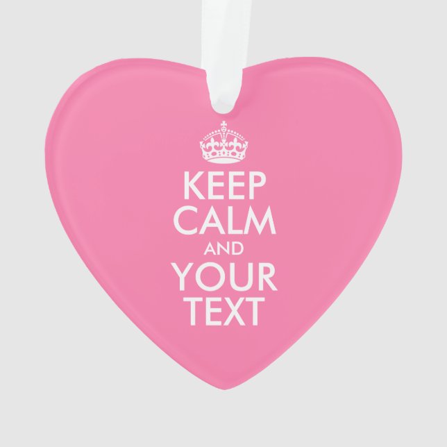 Personalised KEEP CALM and YOUR TEXT Ornament (Back)