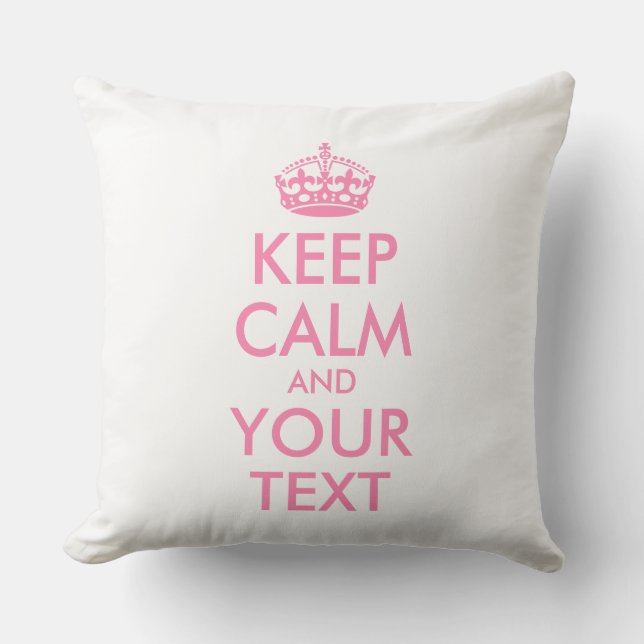 Personalised KEEP CALM and YOUR TEXT Outdoor Cushion (Front)