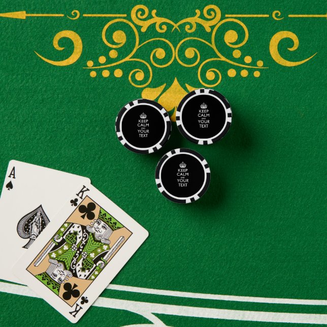 Personalised KEEP CALM AND Your Text Poker Chips (Poker Table (Stack))