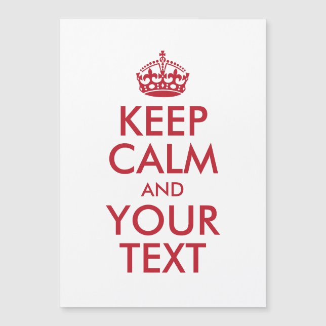 Personalised KEEP CALM and YOUR TEXT - red (Front)