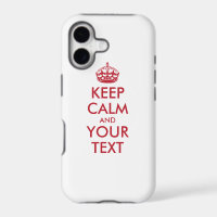 Personalised KEEP CALM and YOUR TEXT - red words