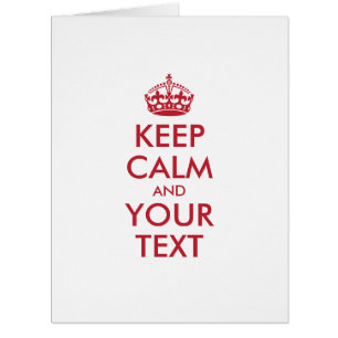 Personalised KEEP CALM and YOUR TEXT - red words