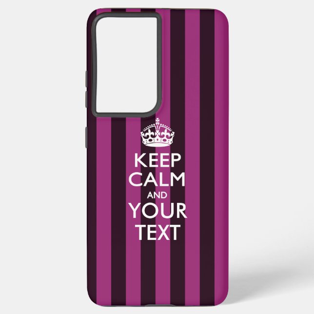 Personalised KEEP CALM AND Your Text Samsung Galaxy S21+ Case (Back)