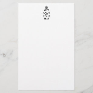 Personalised KEEP CALM and YOUR TEXT Stationery