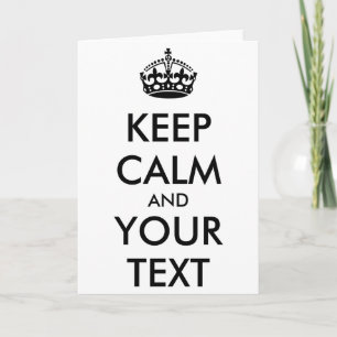 Personalised Keep Calm And Your Text T Shirt_1 Card