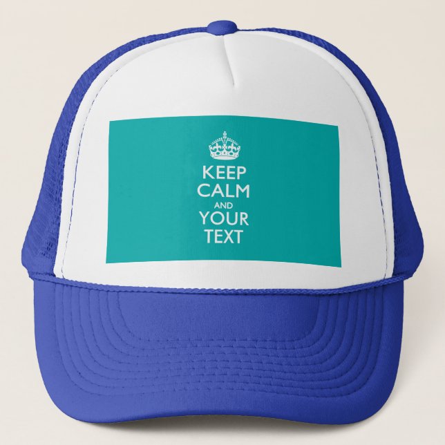 Personalised KEEP CALM AND Your Text Trucker Hat (Front)