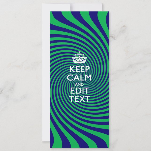 Personalised Keep Calm Blue and Green with a Twist (Front)