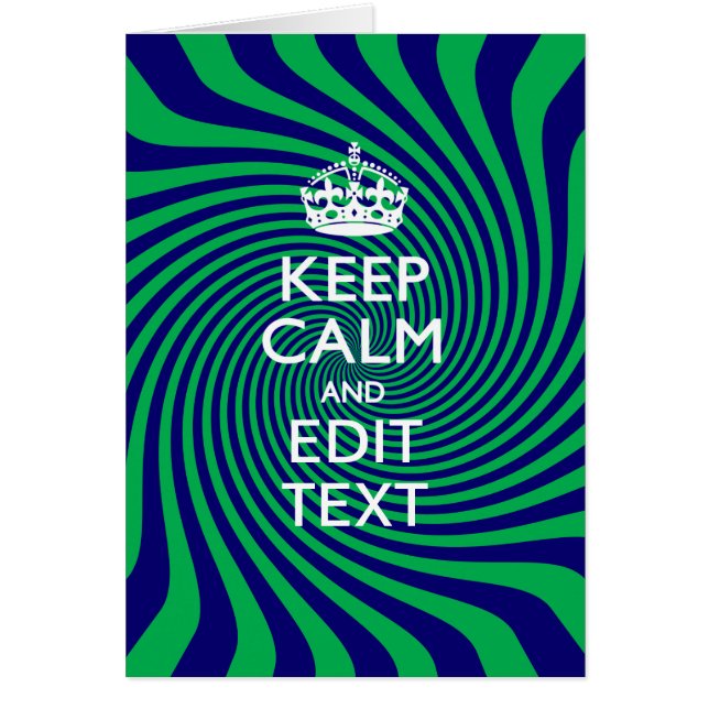Personalised Keep Calm Blue and Green with a Twist (Front)