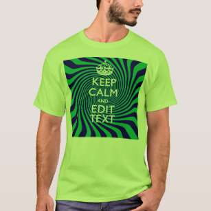 Personalised Keep Calm Blue and Green with a Twist T-Shirt