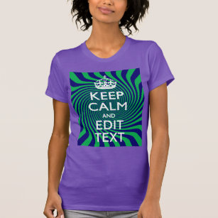 Personalised Keep Calm Blue and Green with a Twist T-Shirt