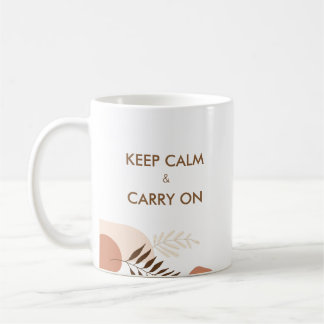 Personalised Keep Calm & Carry On Modern Chic Coffee Mug