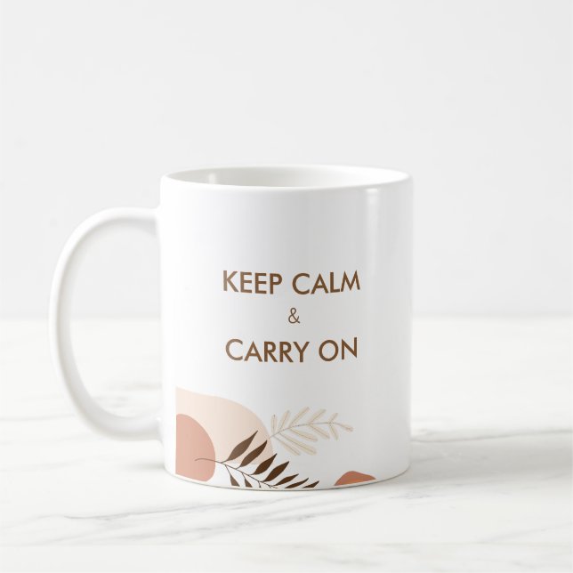 Personalised Keep Calm & Carry On Modern Chic  Coffee Mug (Left)