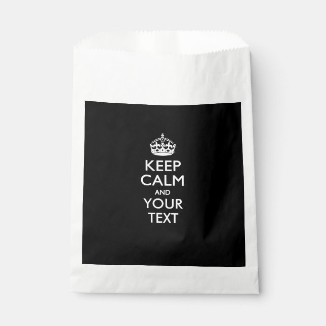 Personalised KEEP CALM Change Background Colour Favour Bag (Front)