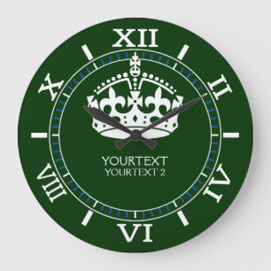 Personalised KEEP CALM Crown your text Dial on a Large Clock