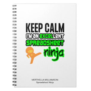 Personalised Keep Calm EXCELlent SPREADSHEET NINJA Notebook