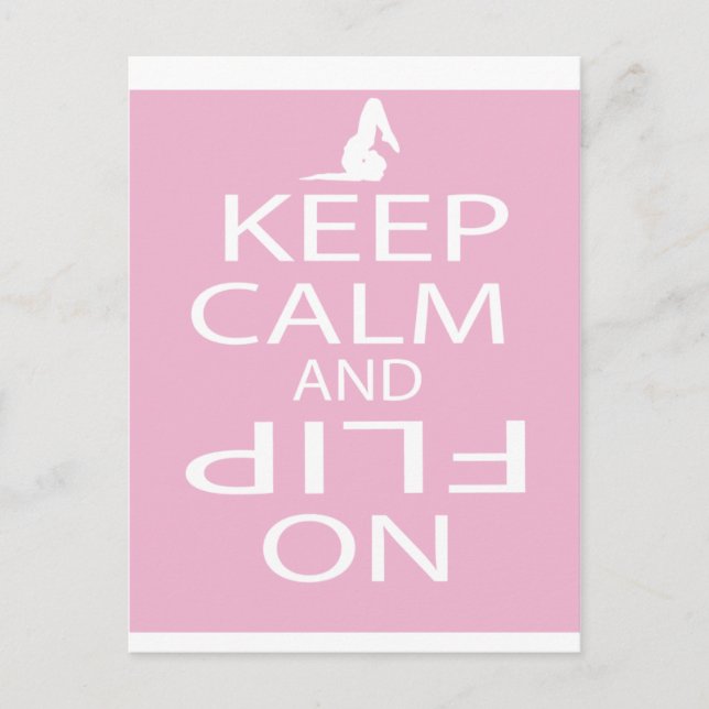 Personalised Keep Calm Gymnastics Gifts Postcard (Front)