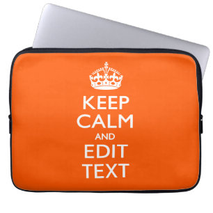 Personalised KEEP CALM Have Your Text Orange Laptop Sleeve