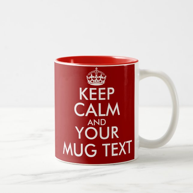 Personalised Keep Calm mugs with customisable text (Right)